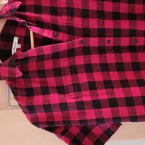 Madewell Red Black Buffalo Check Flannel Shirt